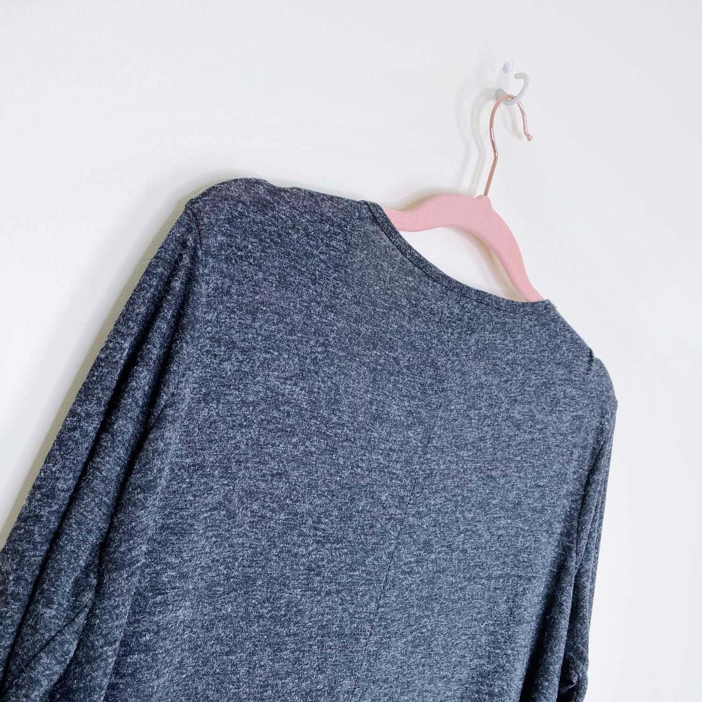 roots charcoal grey long sleeve swing hem shirt - size large