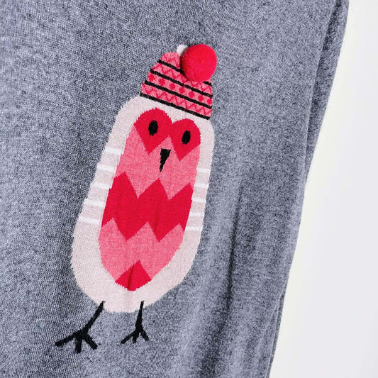 lucy & laurel wool-cashmere blend snow bird knit crew