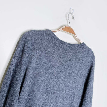 lucy & laurel wool-cashmere blend snow bird knit crew