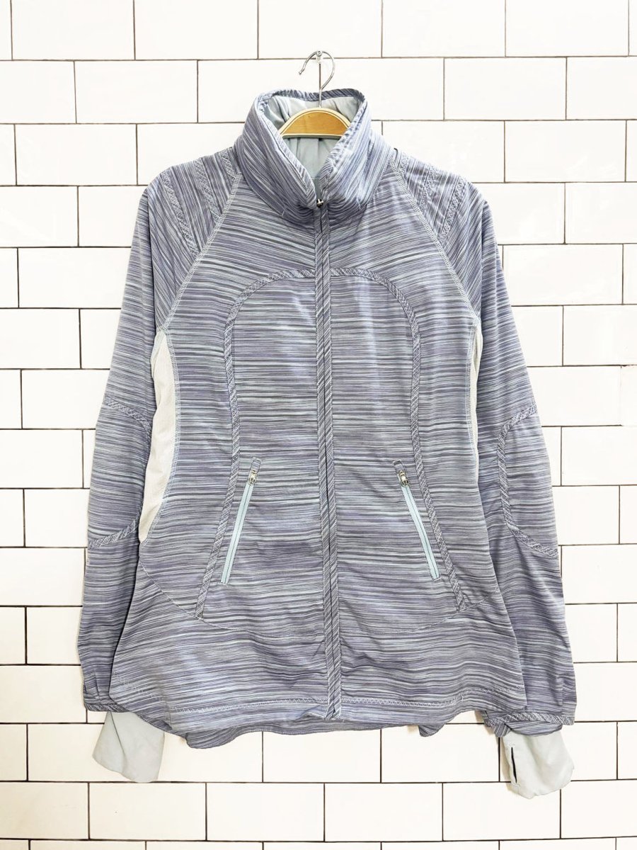 lululemon 2012 run make a break jacket twisted stripe caspian - good market thrift store