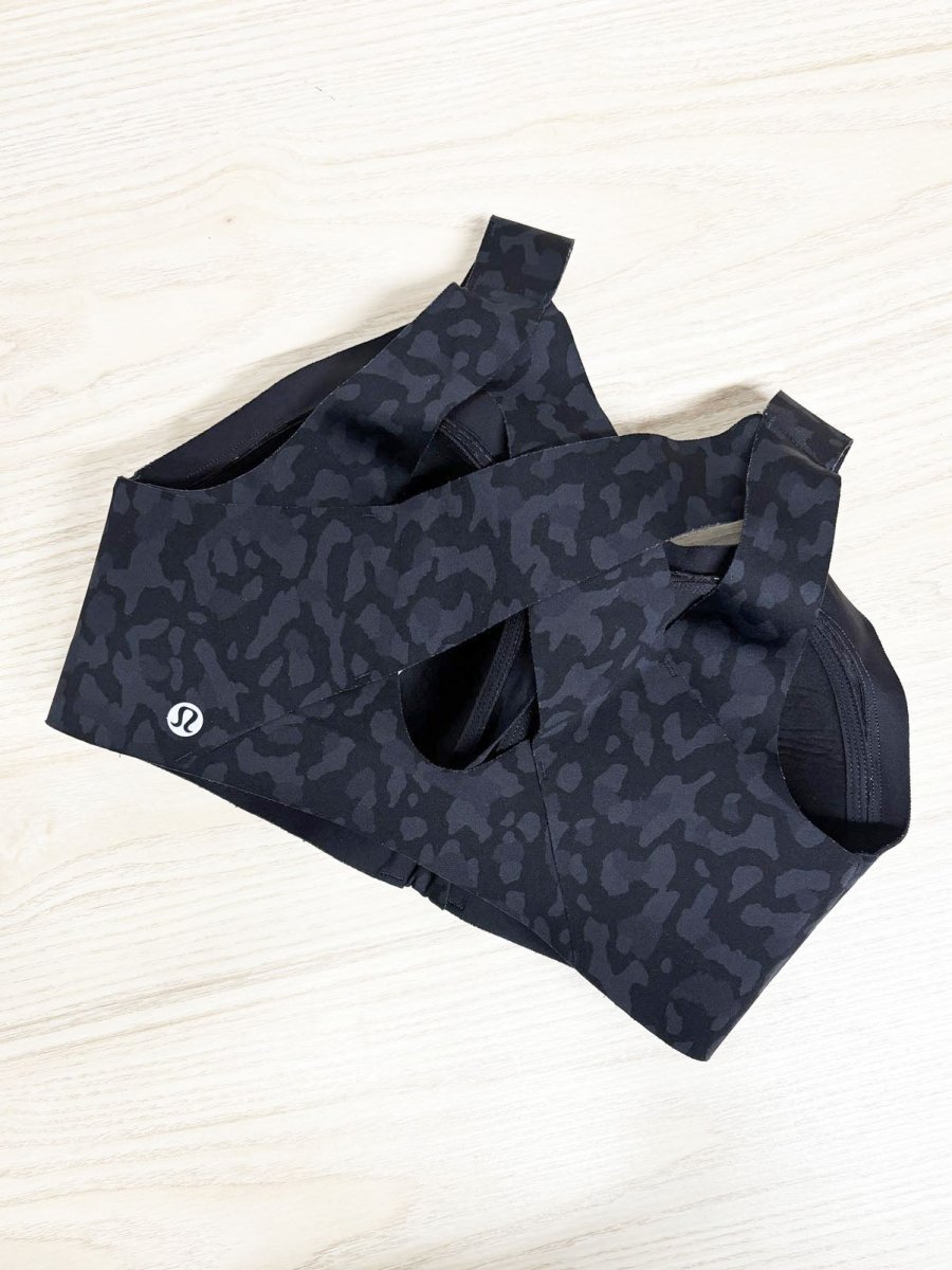 lululemon 2019 enlite zip front bra formation camo deep coal - good market thrift store