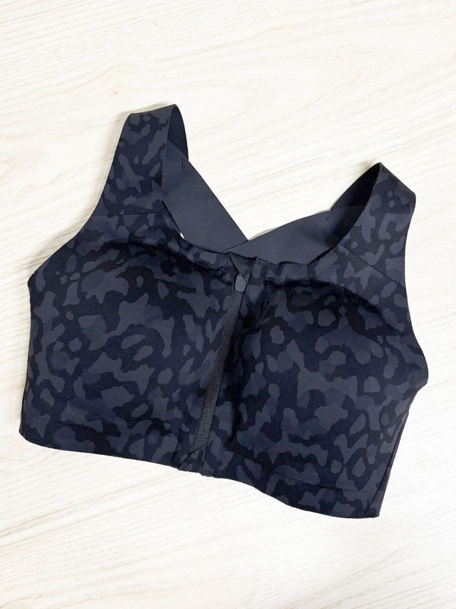 lululemon 2019 enlite zip front bra formation camo deep coal - good market thrift store