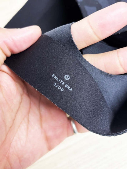 lululemon 2019 enlite zip front bra formation camo deep coal - good market thrift store