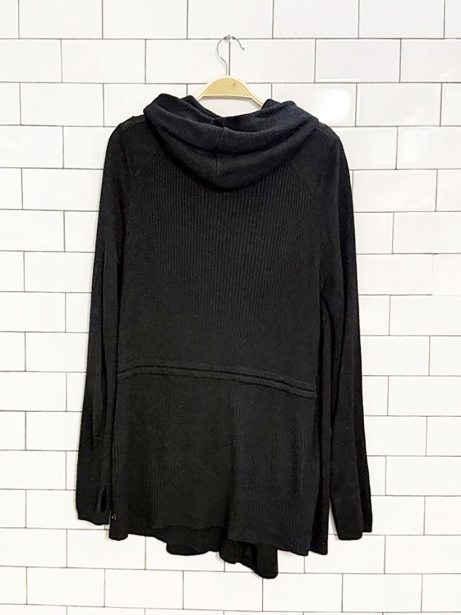 lululemon cashmere - blend piece of mind wrap hooded cardigan| boolux - good market thrift store