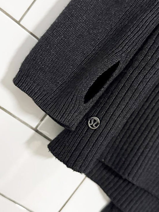 lululemon cashmere - blend piece of mind wrap hooded cardigan| boolux - good market thrift store
