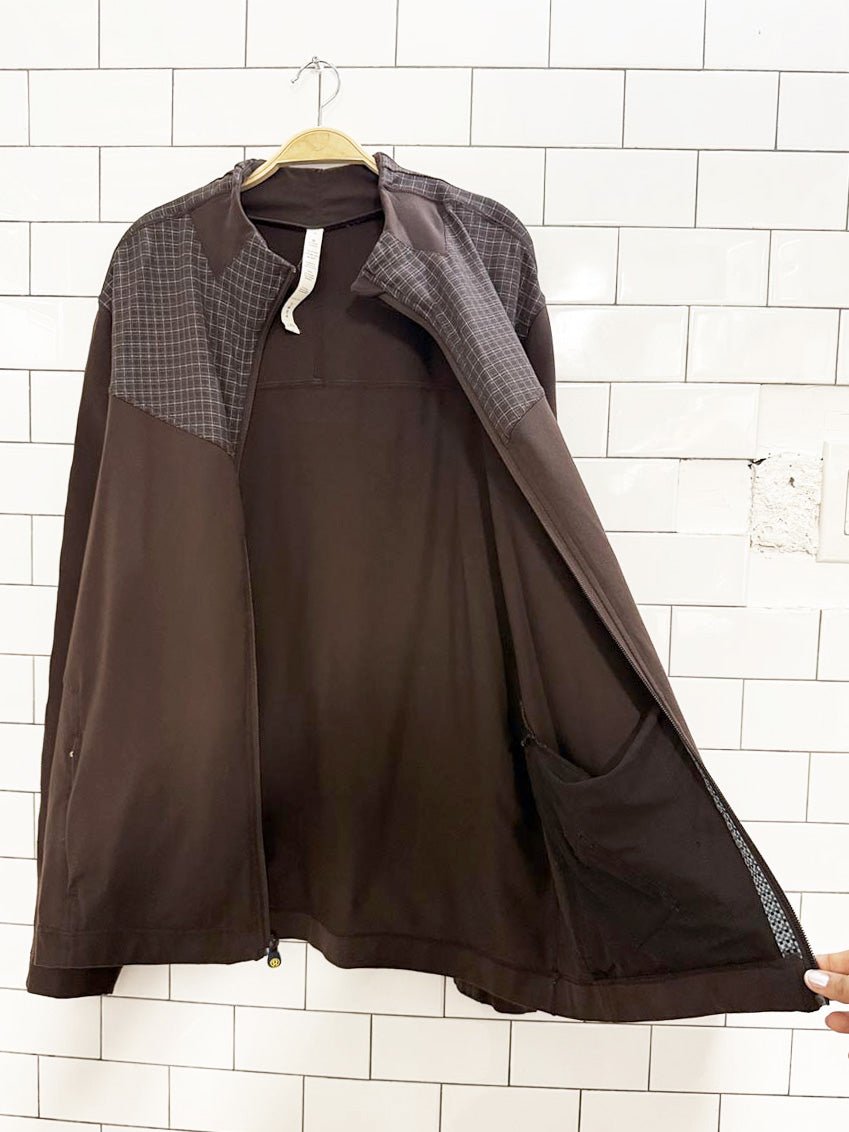 lululemon check detail breathable full zip light jacket - good market thrift store