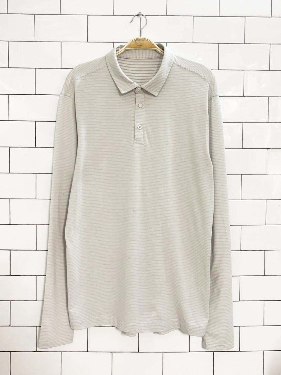 lululemon evolution long sleeve striped polo shirt - good market thrift store