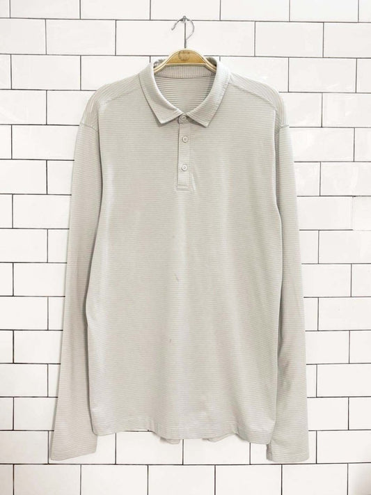 lululemon evolution long sleeve striped polo shirt - good market thrift store