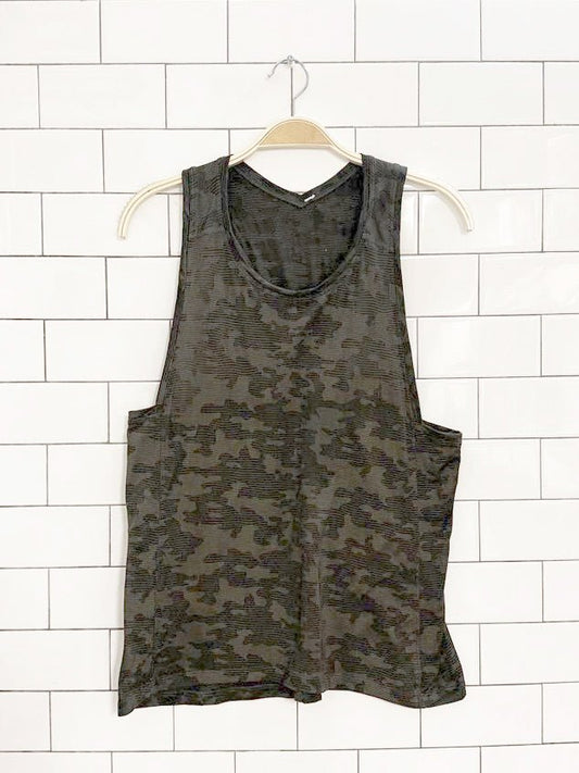 lululemon mesh camo run for days tank | silverescent - good market thrift store