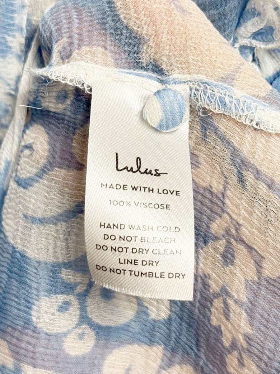 lulus floral chiffon ruffle shoulder blouse - good market thrift store