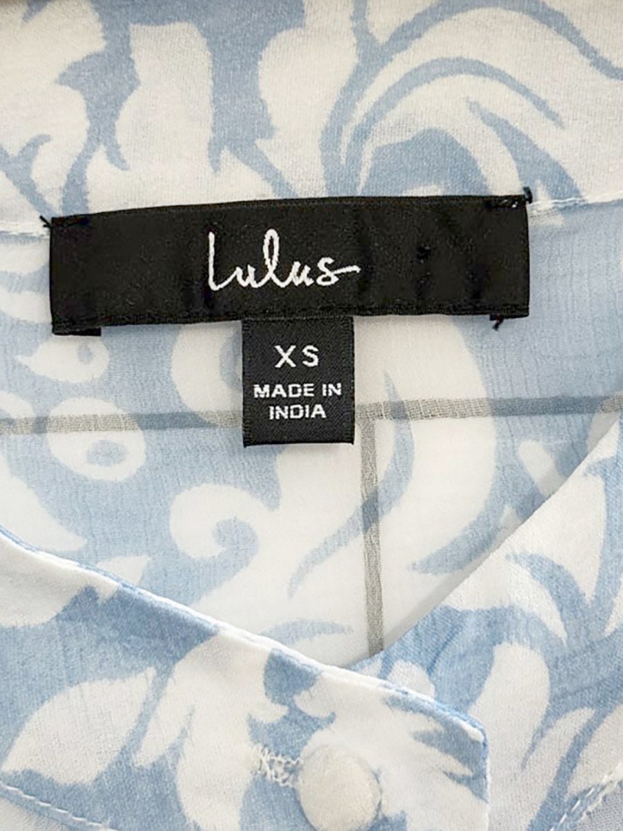 lulus floral chiffon ruffle shoulder blouse - good market thrift store