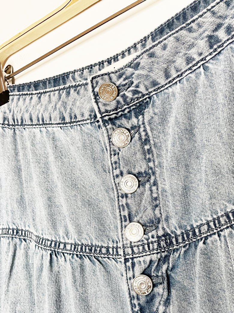 m jeans by maurices denim prairie tiered maxi skirt - good market thrift store
