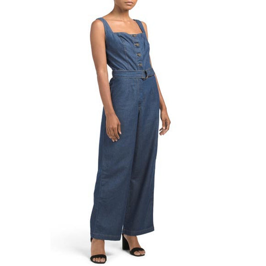 japna belted denim jumpsuit