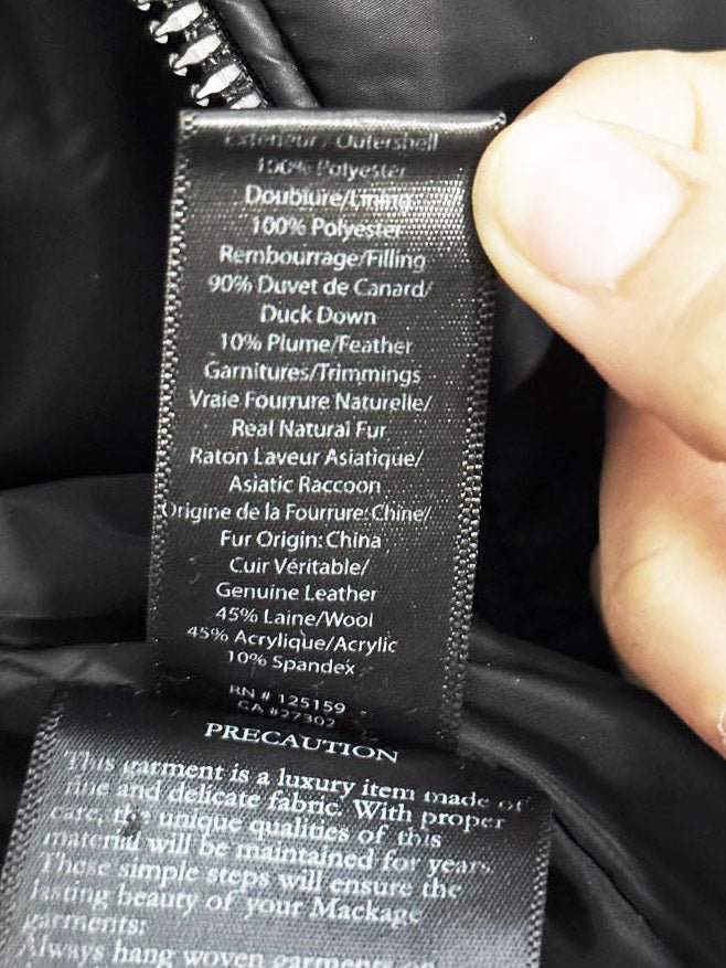 mackage signature raccoon fur collar down parka - good market thrift store