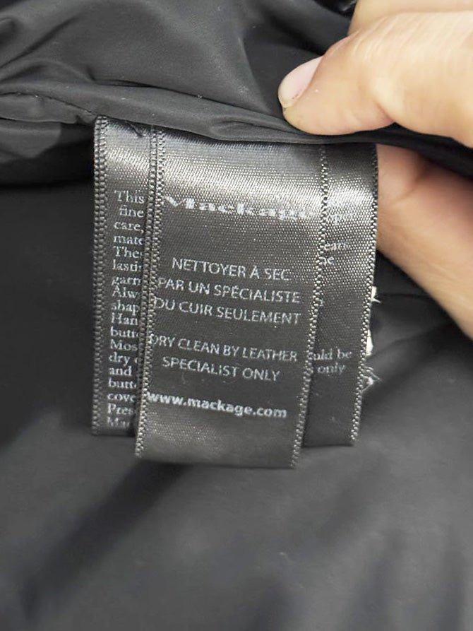 mackage signature raccoon fur collar down parka - good market thrift store