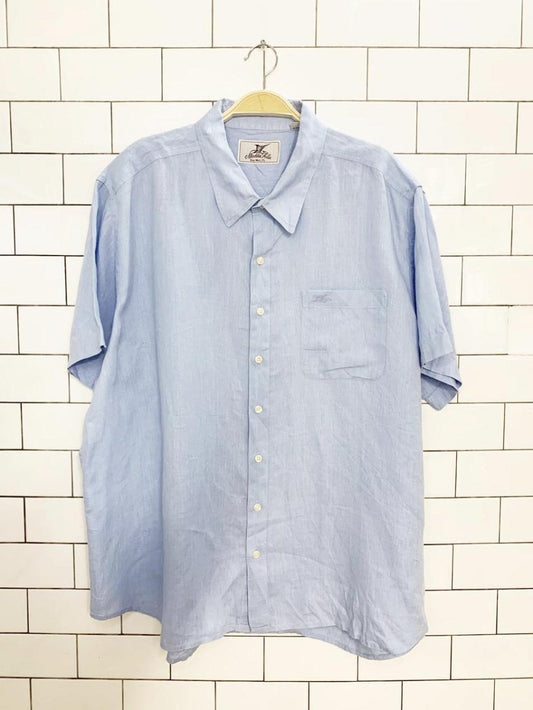 madda fella 100% linen full button shirt - good market thrift store
