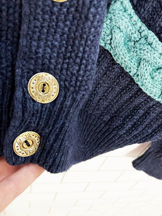 made in Italy linen - blend chunky knit summer cardigan - good market thrift store