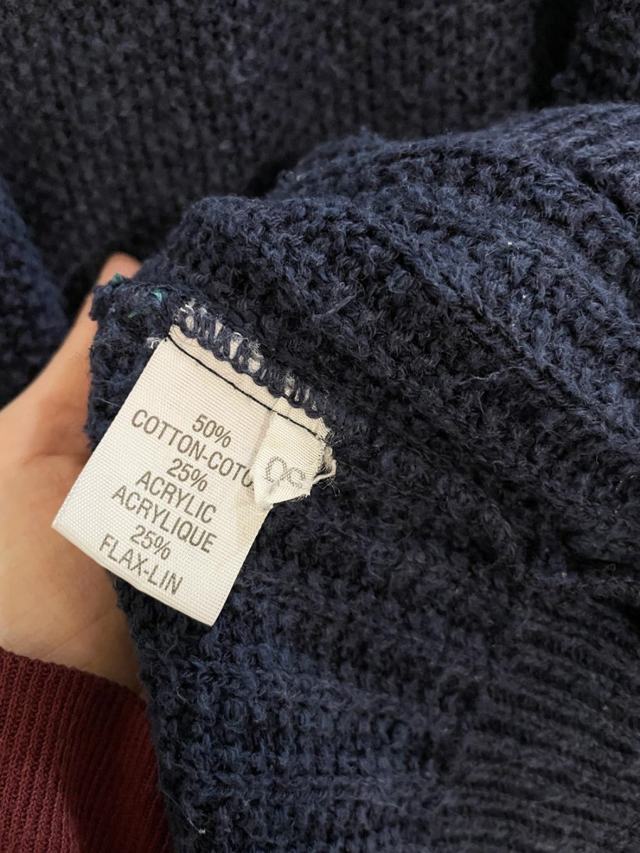 made in Italy linen - blend chunky knit summer cardigan - good market thrift store