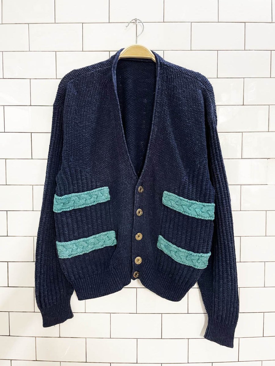 made in Italy linen - blend chunky knit summer cardigan - good market thrift store