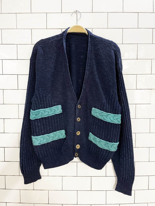 made in Italy linen - blend chunky knit summer cardigan - good market thrift store