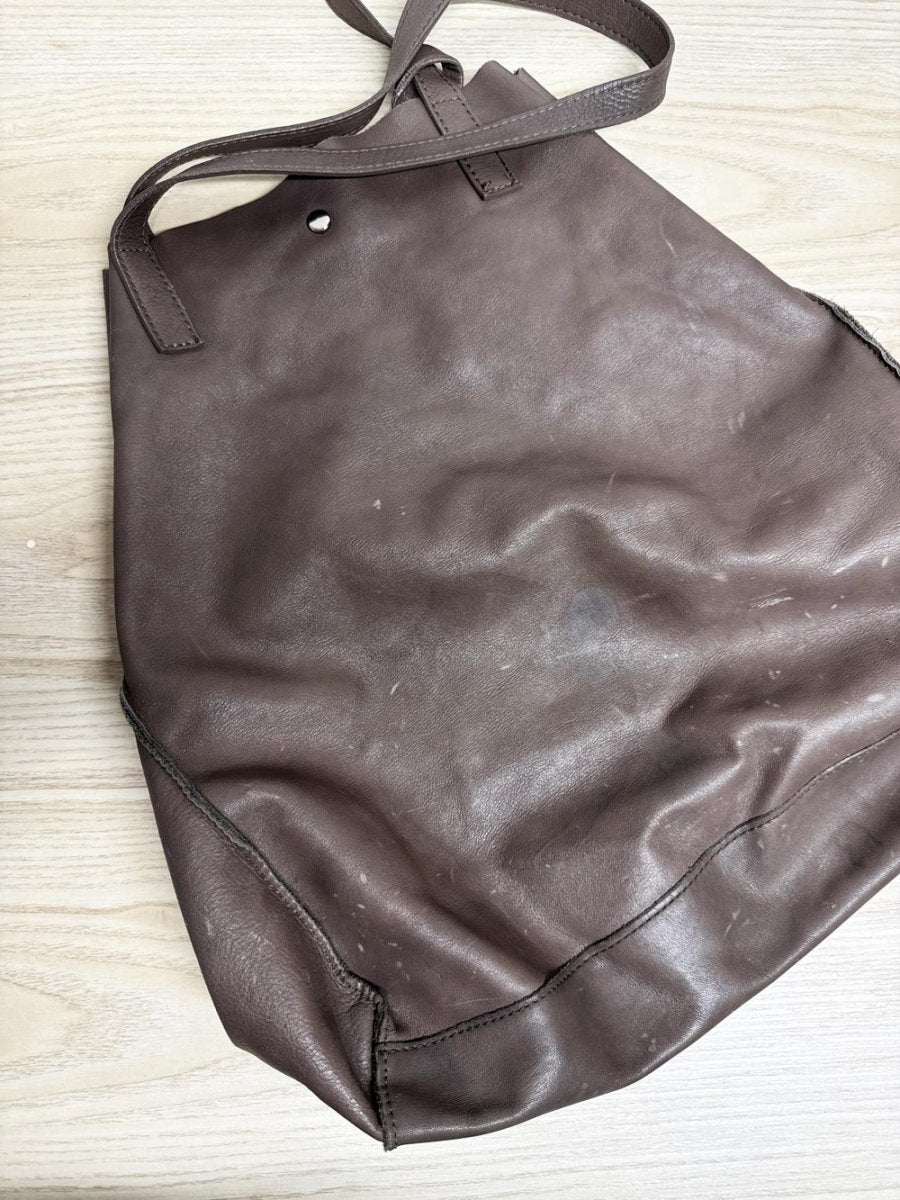 made in Italy soft leather shoulder tote bag - good market thrift store