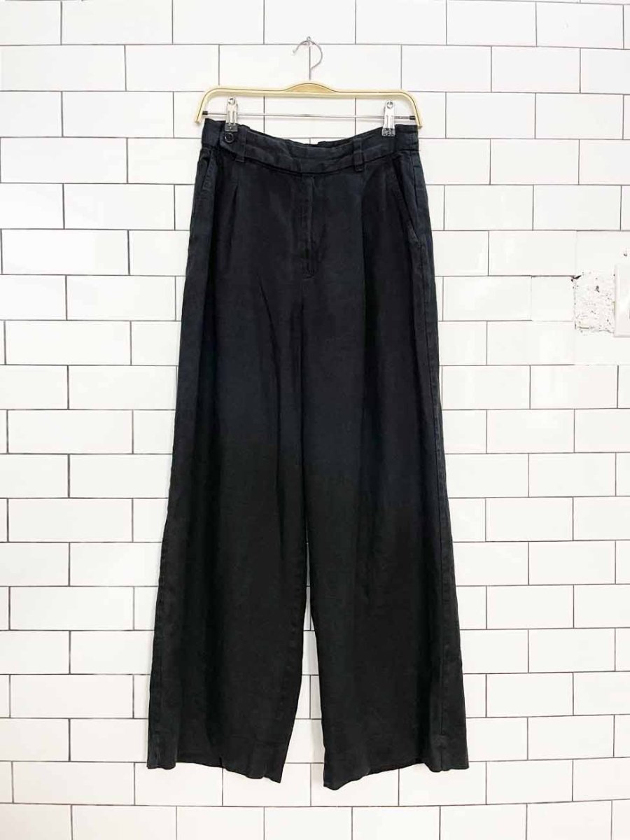 madewell 100% linen pleated wide leg trousers - good market thrift store