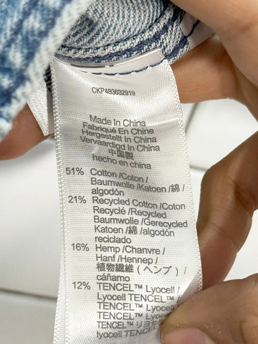 madewell cotton - hemp light wash denim fitted vest top - good market thrift store