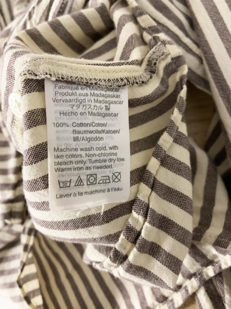 madewell maitland striped full button tie up shirt - good market thrift store