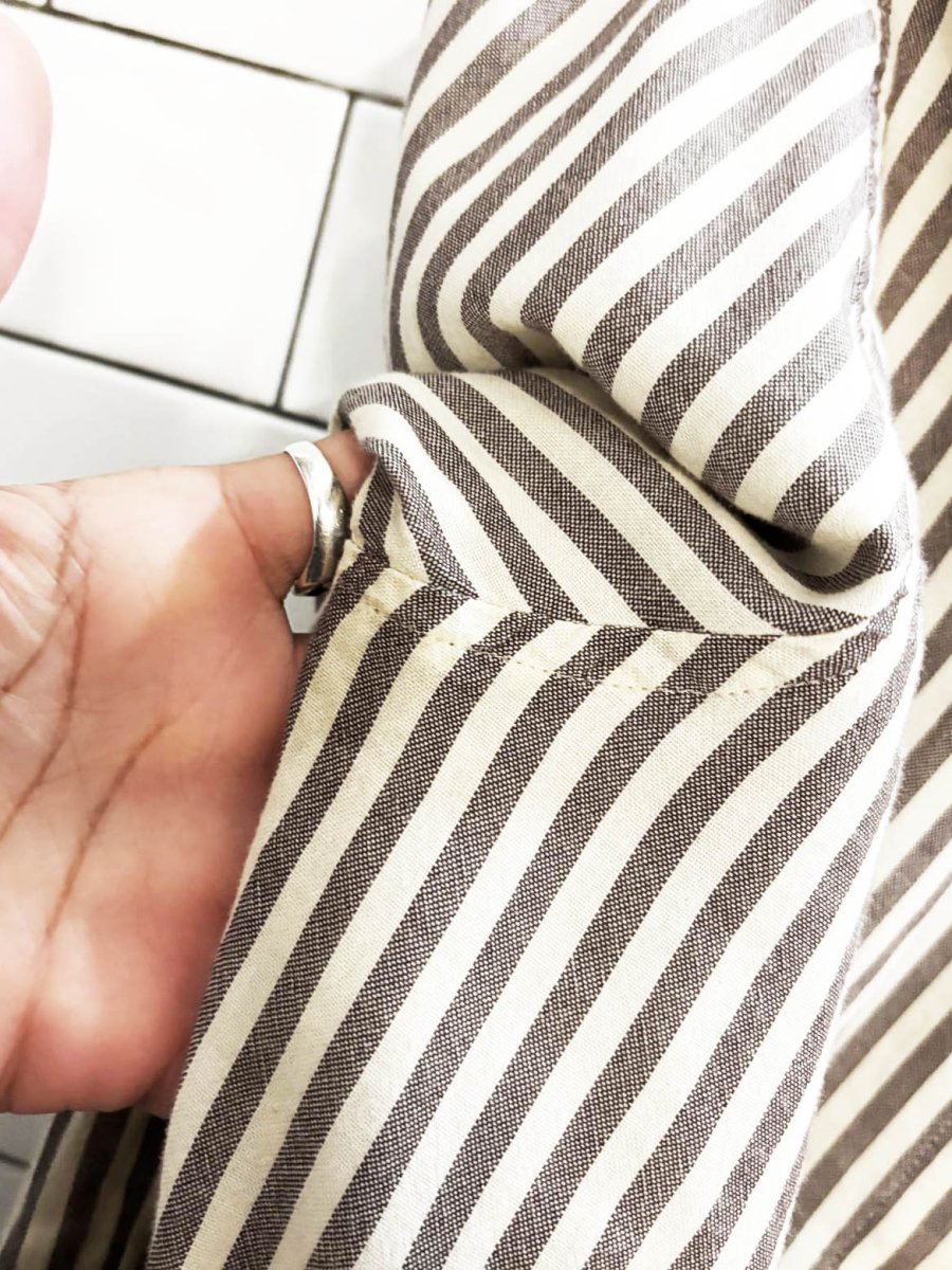 madewell maitland striped full button tie up shirt - good market thrift store