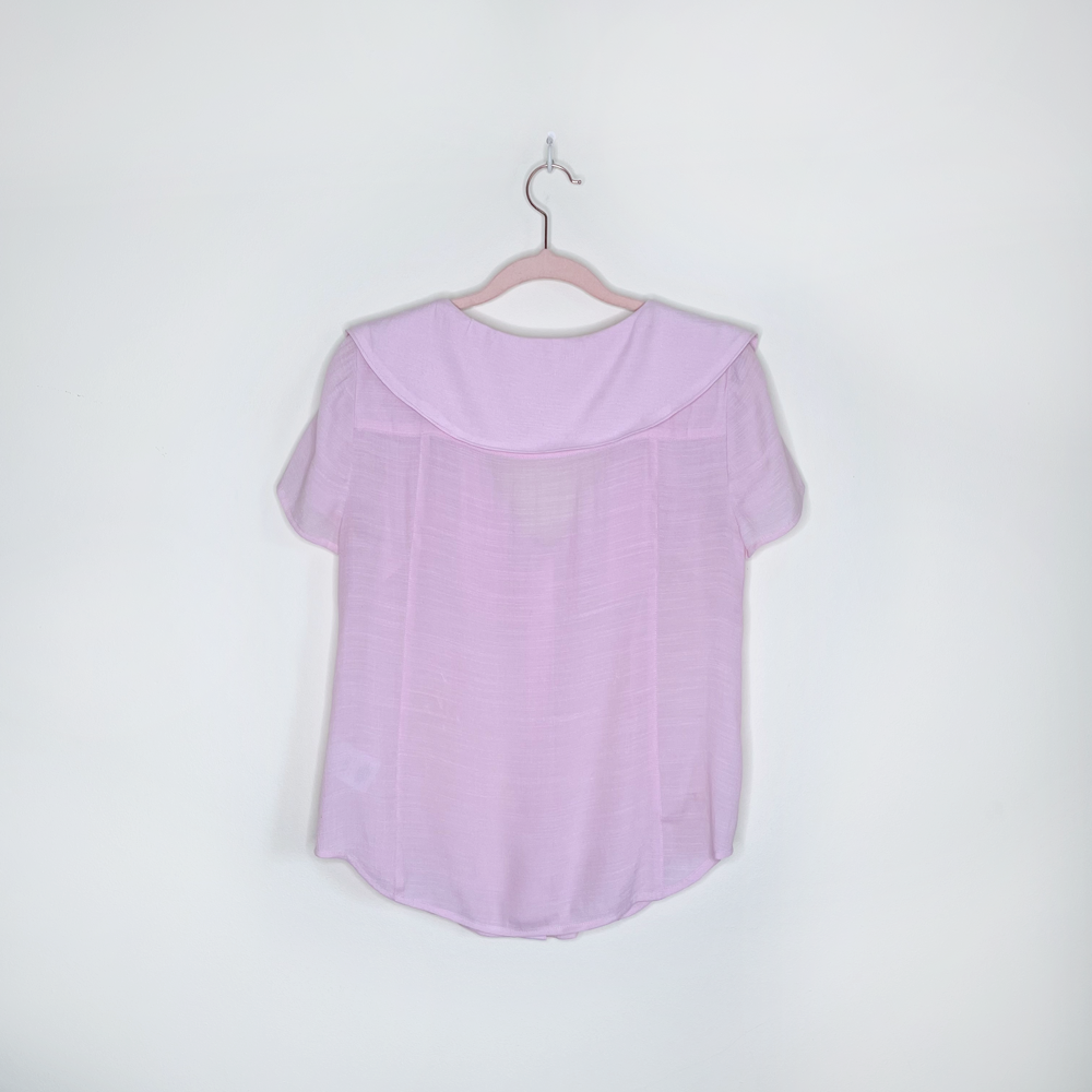maeve pink austen short sleeve collared blouse - size 2