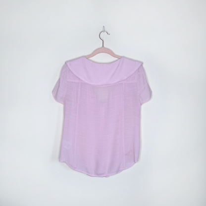 maeve pink austen short sleeve collared blouse - size 2