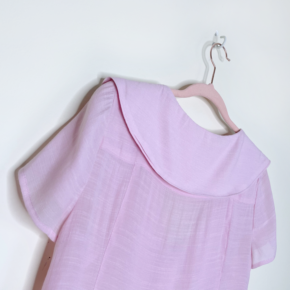 maeve pink austen short sleeve collared blouse - size 2
