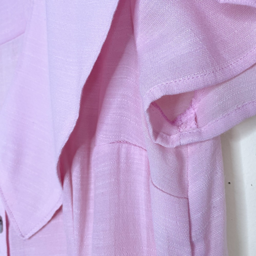 maeve pink austen short sleeve collared blouse - size 2