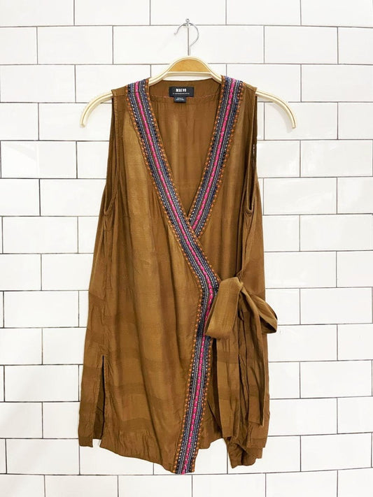 maeve liviana boho wrap sleeveless top | anthropologie - good market thrift store