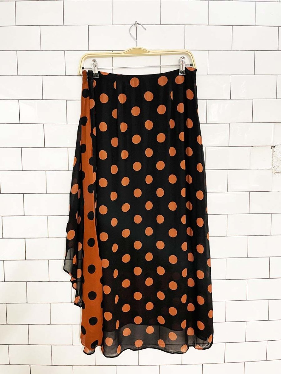 maeve oksana chiffon faux wrap midi skirt | anthropologie - good market thrift store