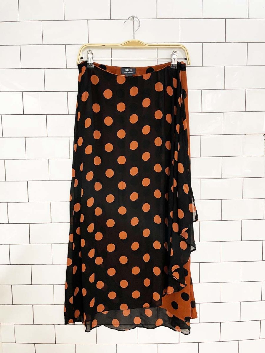 maeve oksana chiffon faux wrap midi skirt | anthropologie - good market thrift store