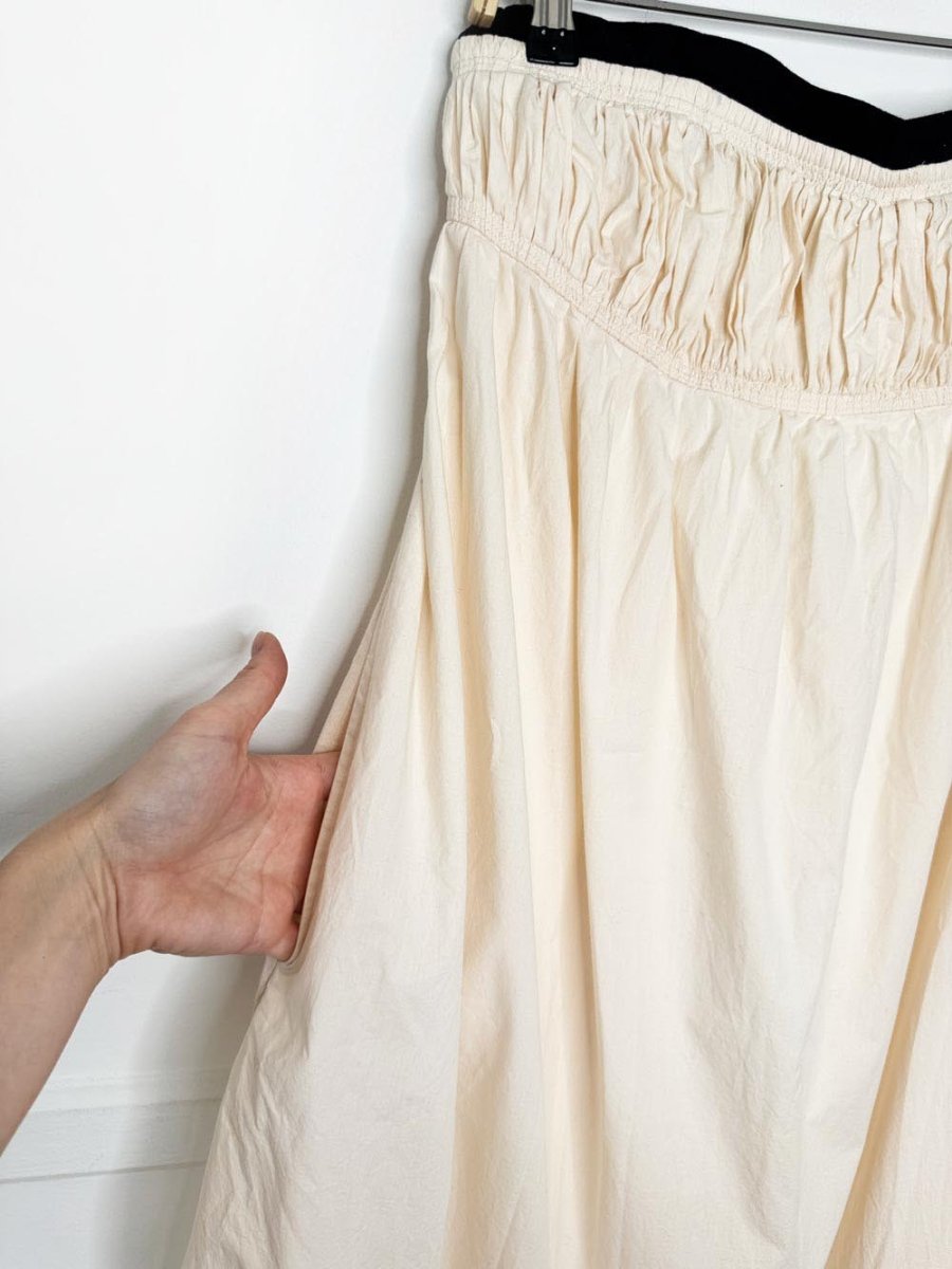 maeve strapless open back full midi dress | anthroplogie - good market thrift store