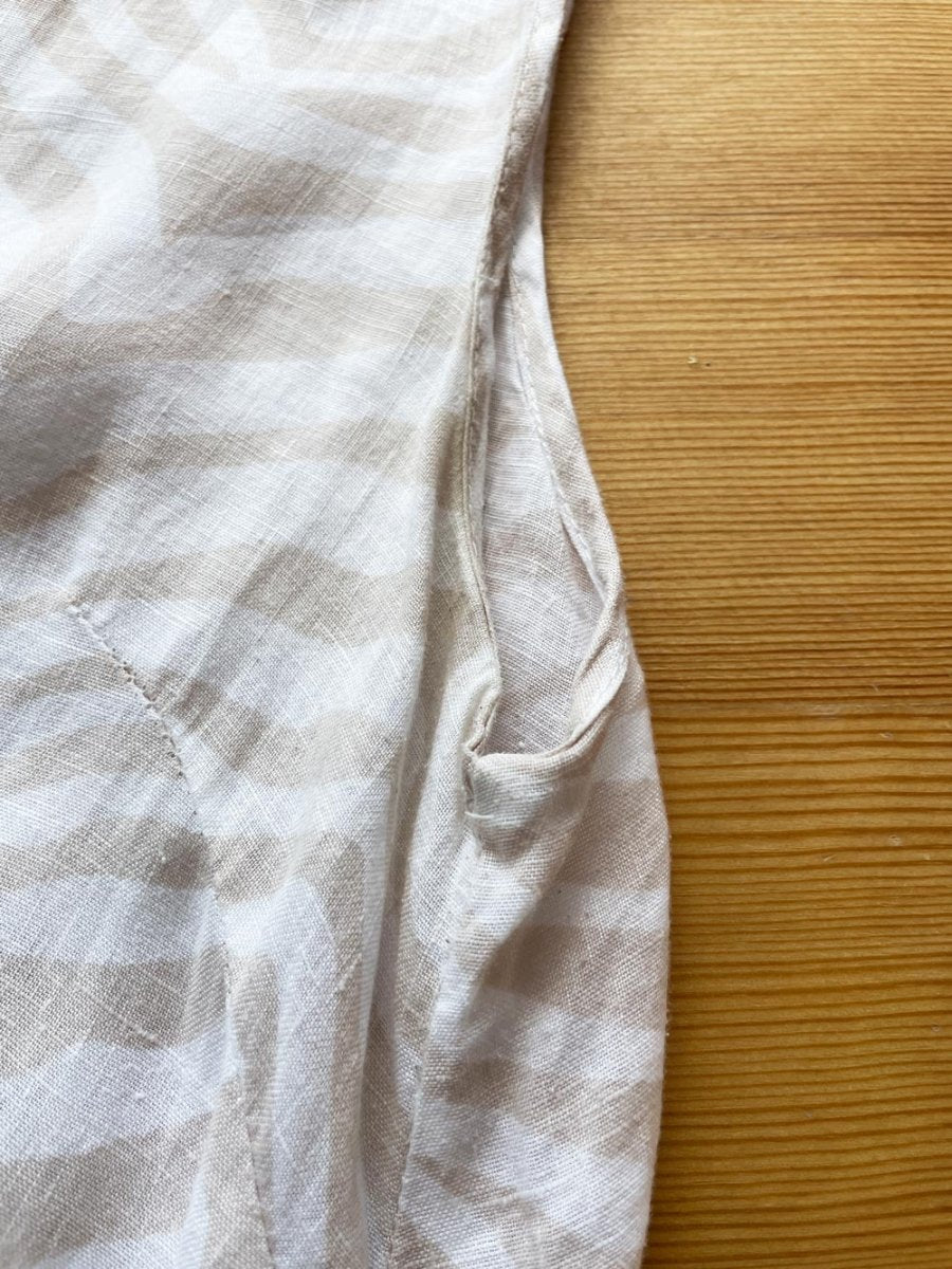 magaschoni 100% linen drawstring waist animal print maxi dress - good market thrift store