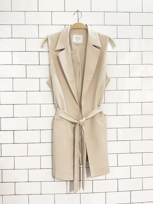 maison d'amélie sleeveless belted blazer | anthropologie - good market thrift store
