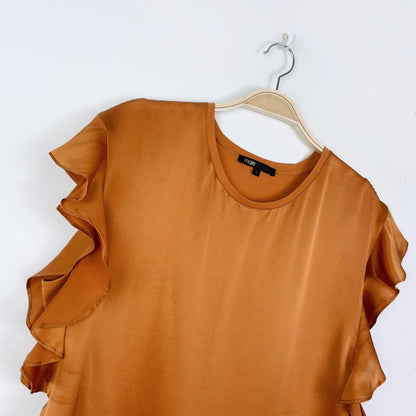 maje tola silk ruffle sleeve tee - size 1