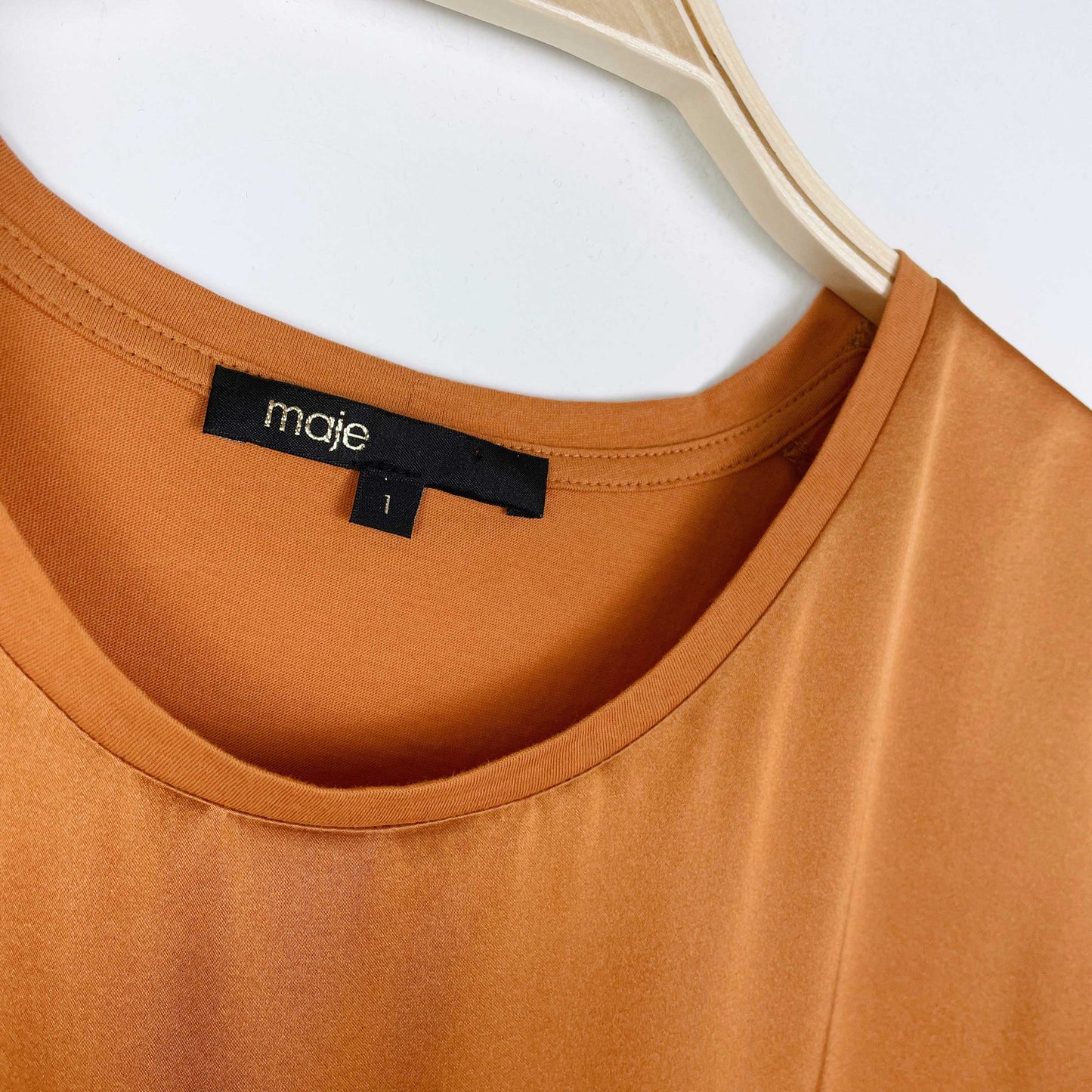 maje tola silk ruffle sleeve tee - size 1