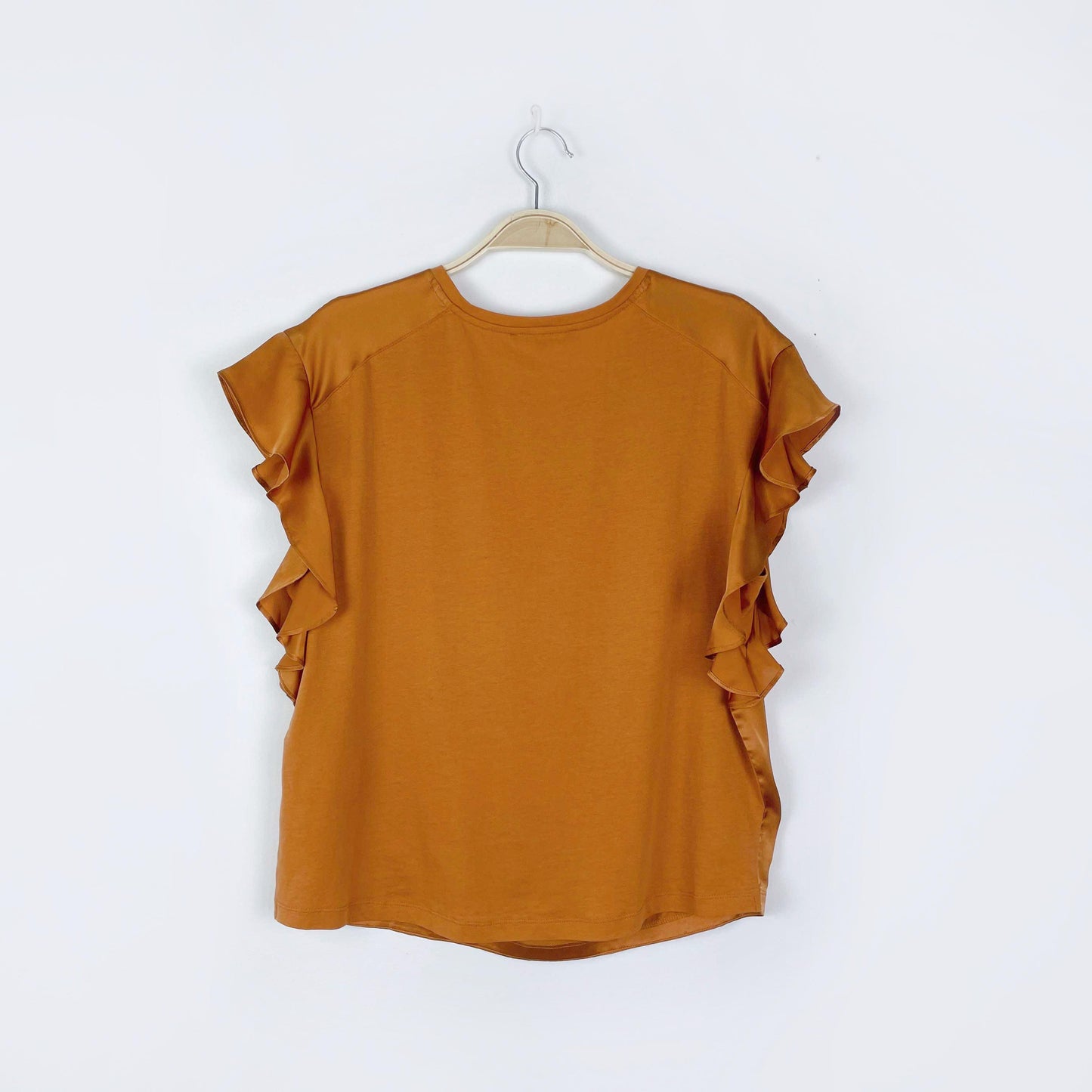 maje tola silk ruffle sleeve tee - size 1
