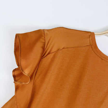 maje tola silk ruffle sleeve tee - size 1