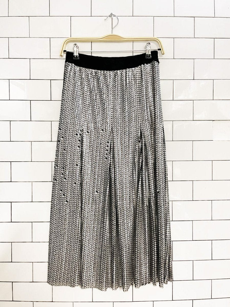 maje jaly sequin pleated midi skirt - good market thrift store