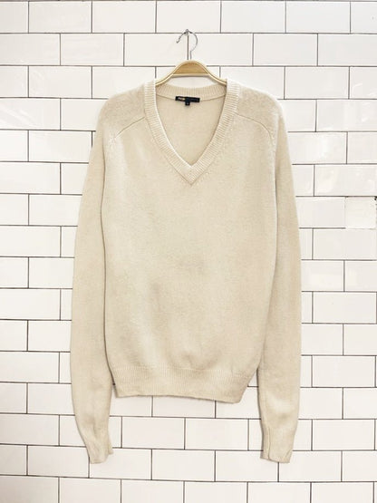 maje wool - cashmere oversized v - neck knit sweater - good market thrift store