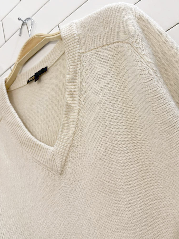 maje wool - cashmere oversized v - neck knit sweater - good market thrift store