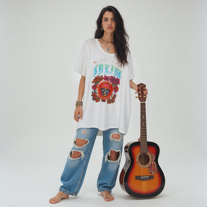 sublime oversized distressed sun t-shirt dress