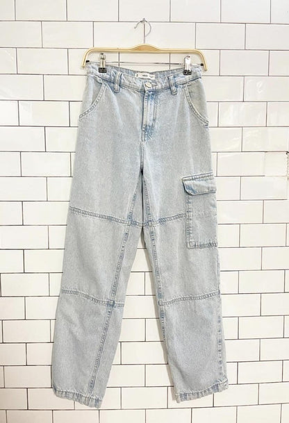mango baggy leg panelled cargo jeans - good market thrift store
