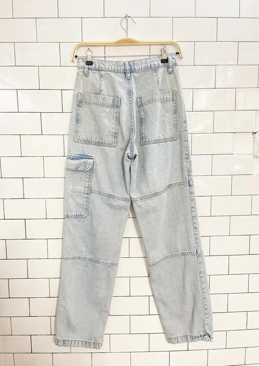 mango baggy leg panelled cargo jeans - good market thrift store