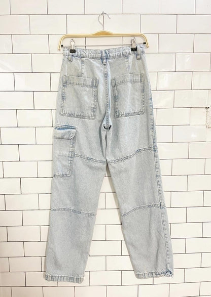 mango baggy leg panelled cargo jeans - good market thrift store